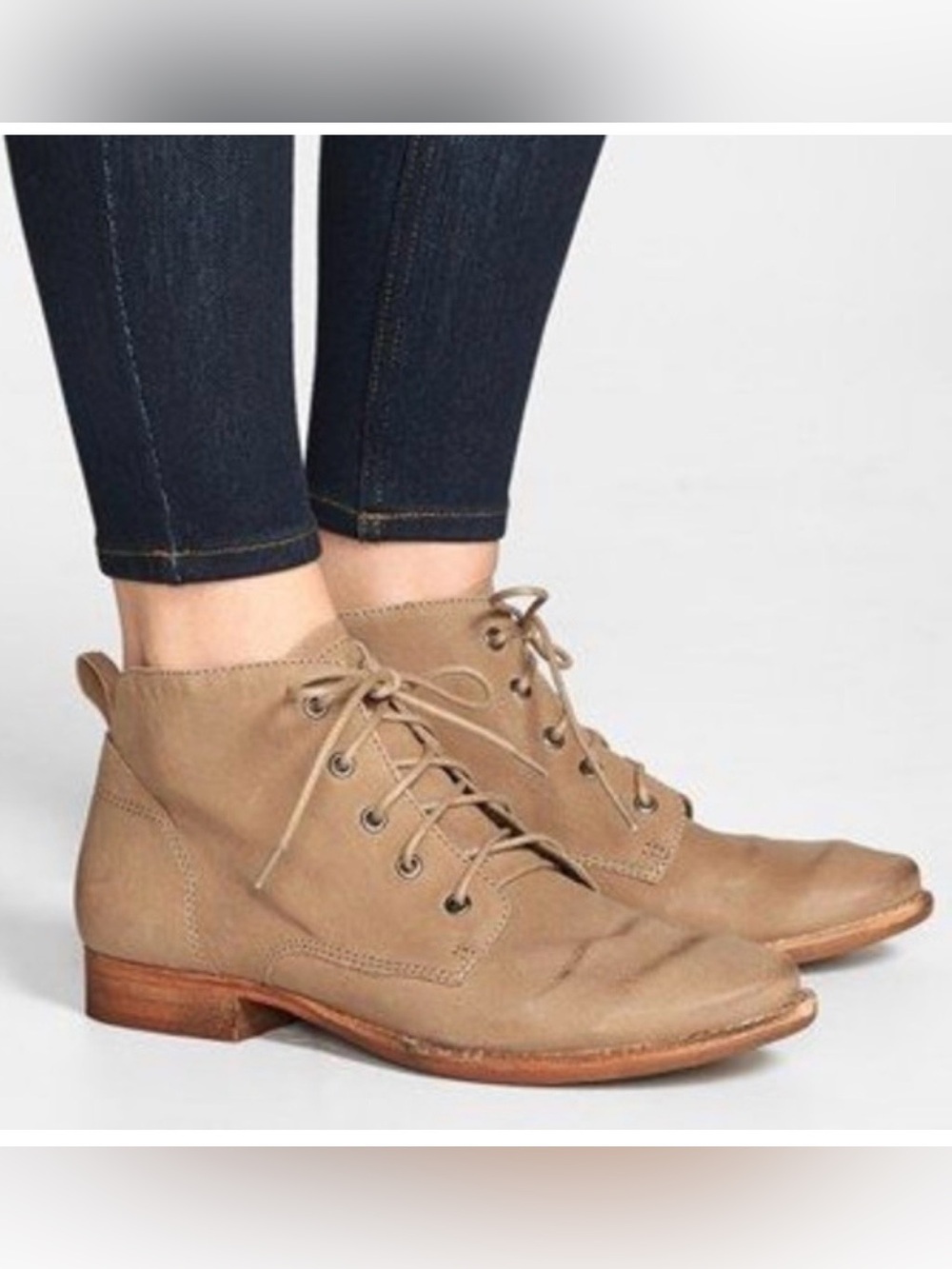 Sam Edelman Brown Tan Lace-Up Ankle Boots Leather Fall Winter Cold Weather